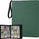9 Pocket Card Binder, Premium Zip Trading Card Binder, 720 Double Sided Pocket PU Card Collection Binder, Collector Card Album, Card Folder for MTG, TCG, Sports Cards, Game Cards (Dark Green 1)