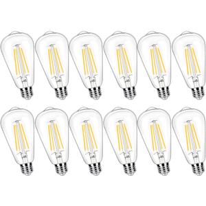 100 Watt LED Bulb, 12 Pack 9W LED Edison Light Bulbs 100 Watts Incandescent Bulbs Equivalent, 4000K Cool White with E26 Standard Base, 120V Input, 1250LM High Brightness, CRI 90, Not Dimmable