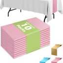 Pureegg Pink Table Runner - 10 Packs, 14''  107'' Plastic Table Runners, Stain-Proof & Water Resistant Table Decoration, Disposable Table Runner for Meetings, Weddings, Birthday Parties