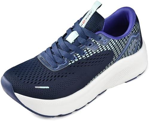 JACKSHIBO Wide Toe Box Shoes Women Arch Support Wide Sneakers for Running Walking Athletic Tennis Orthopedic Plantar Fasciitis Workout with Thick Cushion Zero Drop Sole Width Shoes, Size 40 Blue