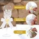 Zeyune 50 Pcs Personalized Ribbon 3.94" Baptism Favor Bows Christening Baby Shower Cross Ribbon for Crafts Gift Bags Wrapping Wedding Baby Shower Party Decorations Self Adhesive