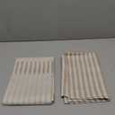 jinchan Striped Linen Kitchen Curtains 30 Inches Tier Curtains Farmhouse Modern Cafe Style Small Window Treatments Airy Light Filtering Rod Pocket for Living Room Bathroom 2 Panels Taupe Grey