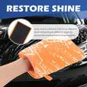 2 x 2PCS Car Clay Mitt Auto Detailing,Soft Clay Bar Mitt for Cleaning Car Surfaces,Anti-Scratch Clays Mitts for Cars Detailings to Replace Traditional Clays Bar Cars Accessories (Orange/2PCS), 8.27*5.56*0.45 inch
