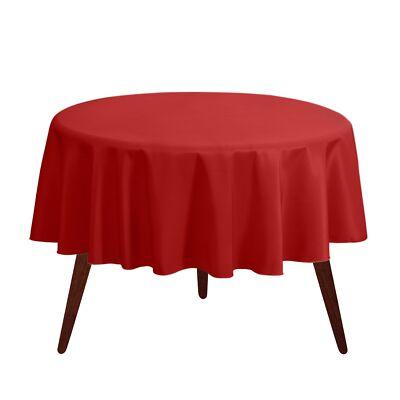 Round Tablecloth, 97 Inch Stain & Wrinkle Resistant Washable Table Cloth, Decorative Polyester Fabric Table Cover for Banquet, Wedding, Dining. Red