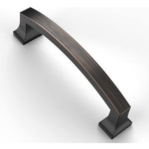 Asidrama 10 Pack 4 Inch(102mm) Hole Centers Kitchen Cabinet Handles, Oil Rubbed Bronze Cabinet Pulls Kitchen Cabinet Hardware for Cupboard Drawer Pulls