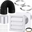 Glooglitter Dryer Vent Kit 4 Inch Dryer Ducting Tube Vent Hose Connector Wall Ducting Kit for Air Circulation (Black)