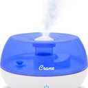 Crane Personal Ultrasonic Cool Mist Travel Humidifier and Vaporizer for Congestion Relief, 360 Adjustable Nozzle, Filter-Free .75 Liter Tank, Blue/White, Office Humidifier