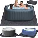 80 * 80 inch Inflatable Hot Tub Mat, Outdoor Indoor, Waterproof Slip-Proof Backing, Absorbent Spa Pool Ground Base Flooring Protector for Hot Tub
