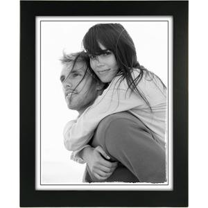 Malden 8x10 Picture Frame - Wide Real Wood Molding, Real Glass - Black