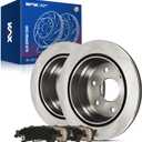 KAX Rear Brake Kit, Carbon Fiber Ceramic Brake Pads and Rotors | Replacement for GMC Sierra 1500 1999-2006, Yukon 2000 2001, Safari 2003-2005, Chevrolet Silverado 1500 1990-2006, Tahoe, Astro