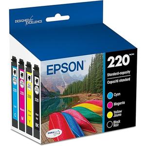 4 Pack New 220XL T220XL Ink for Epson WorkForce Black Color 220 T 220 XL Set