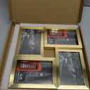 4x6 Picture Frames Collage 1 Pack, 4 Opening Multi Family Photo Collage Frames with Real Glass for Wall Hanging or Tabletop, Gold