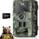 Trail Camera 8K 60MP Hunting Cameras Game Camera WiFi Bluetooth No Glow Night Vision Motion Activated