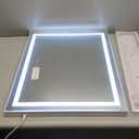 HIEEY Lighted Makeup Mirror, Hollywood Vanity Mirror with Lights, Three Color Lighting Modes, and 5X Magnification Mirror, Smart Touch Control, 360Rotation (14.1in,White,Gift Box)