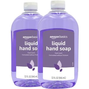 Amazon Basics Original Fresh Liquid Hand Soap, Moisturizing Formula, Phthalate & Paraben-Free, 32 Fl Oz (Pack of 2) (Previously Solimo)