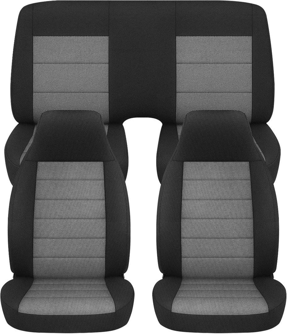 SAPUBK Front and Rear Seat Covers Sets Replace for 1982-2002 Pontiac Firebird/Trans Am, Knitted Fabric Composite Soft Foam Lining Airmesh Breathable Seat Cover
