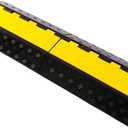 Rubber Cable Ramp Cord Cover Cable Protector Ramps Wire Hose Protective 1 Channel 22000Lbs Load Capacity Traffic Speed Bump for Asphalt Concrete Gravel Driveway, 1 Pack