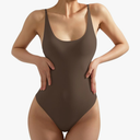 SUUKSESS Women Sexy Scoop Neck Thong Bodysuit Backless Cami Bodysuit Top, Size M 