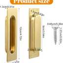 2pcs Gold Pocket Door Handles and Recessed Finger Flush Pulls, Professional Stainless Steel 304 Pocket Door Pull, Edge Flush Pull for Sliding Door, Sliding Doors