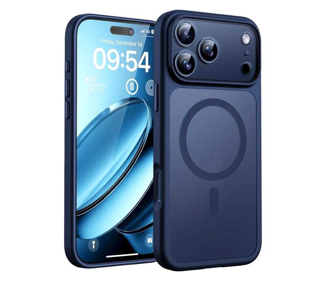 TOCOL for iPhone 17 Pro Case, Full Camera Protection, Builtin Magnetic Ring, Compatible with Magsafe Charger, Translucent Matte Phone Case for 17 Pro 6.3 inch (Dark Blue)