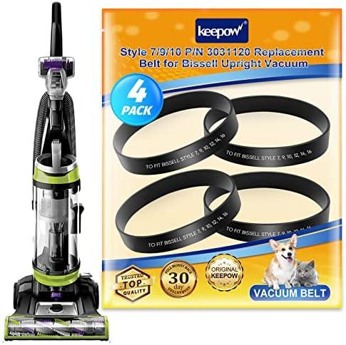 KEEPOW Style 7/9/10 P/N 3031120 Replacement Belt for Bissell Vacuum, 4 Pack