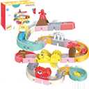 Bath Toys for Kids Ages 4-8, 43PCS DIY Dinosaur Slide Building Track Toy for Ages 5-7, Bathtub Shower Pool Water Toys for Toddler, Birthday Gifts for 3 4 5 6 Years Old Girls Boys (Dinosaur)