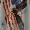 TAR TAR STUDIO Bald Eagle Wall Art: American Flag Canvas Picture, 24x16 inches, Patriotic Painting for Home Decor