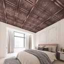 WOWSTAR 12-Pack 24"x24" 3D Drop Ceiling Tiles, Waterproof Glue up Ceiling Panels, Antique Copper