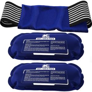 Ice Packs for Injuries Reusable (3-Piece Set)  Hot and Cold Ice Pack Therapy Gel Wrap Support  Supports Recovery, Joint and Muscle Pain  Knees, Back & More (3 Piece Set - Classic)