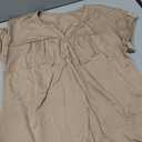 Womens V Neck T Shirts Rolled Short Sleeve Henley Tops Button Up Solid Loose fit Summer Casual Tees Shirts L