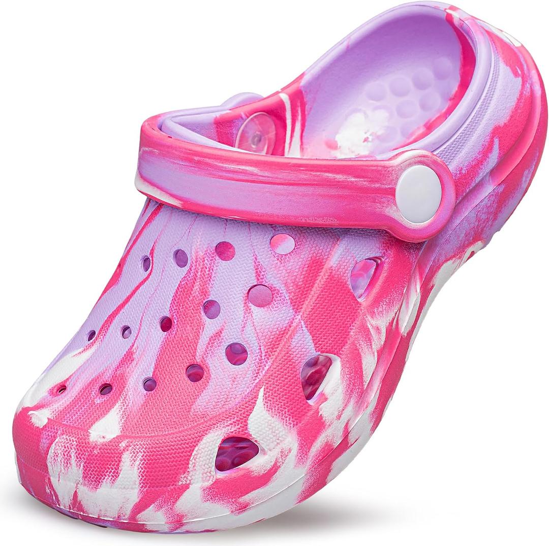 Toddler Kids Clogs Boys Girls Clogs Marbled Garden Shoes Unisex Child Slides Sandals Slip on Beach Slipper Water Shoes Indoor Outdoor(Toddler/Little Kids/Big Kids)