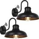 TOBUSA 2-Pack Dusk to Dawn Outdoor Wall Lights, Farmhouse Gooseneck Barn Lights Waterproof, 11.5'' Matte Black Outside Wall Sconces for House, Porch, Garage