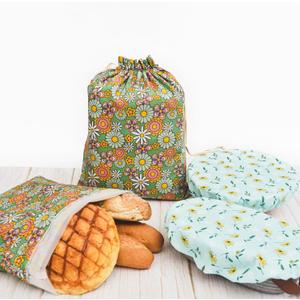 2 Pack Reusable Bread Bags and 2 Pack Bowl Cover with TPU lining,Sourdough Bags with Bread Proofing Cover for Storage and Sourdough Proofing