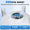 M-4DBT Automatic Dryer Booster Exhaust Fan, 200 CFM Auto-On dryer booster fan for 4 Inch Duct, Quiet dryer vent booster fan, Reduces Drying Time - Easy Install vent fan booster