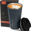 YINBAOGE Insulated Travel Coffee Mug, Spill & Leak Proof, Portable To Go Camping Stainless Steel Coffee Tumbler, Reusable Thermal Coffee Cup with Lid for Hot & Cold Drinks (2nd-Blue, 12 OZ)