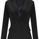 luvamia Women's Long Sleeve Formal Notch Lapel Button Down Blazer Pockets Jacket (XX-Large)
