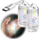 USB Mini LED Lantern, 2 Pack Waterproof EDC Keychain LED Flashlight for Camping, Type-C Rechargeable Battery Small Stick Lamp Puck Dog Collar Torch Light (White+Red)
