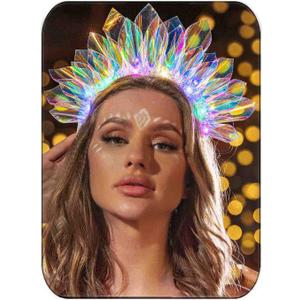 Zoestar Light Up Headband LED Headbands Glow Party Crown Hair Accessories for Women