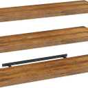 RALGEND Floating Shelves for Wall, 1.5" Thick Wall Shelf Set of 3 with Invisible Bracket, L47.2 x W7.9 Hanging Shelves Farmhouse Home Decor for Bathroom, Living Room, Bedroom, Rustic Brown 12301BJP3BF