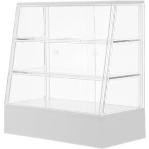 Miniature Bakery Case Cake Stand Display Cabinet Counter Bakery Cupboard Bread Shop Model for Dollhouse Decoration White