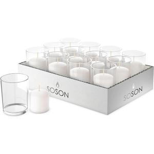 Simply Soson Ivory Votive Candles - Bulk Pack of 72, Unscented, 10 Hour Burn Time, Perfect for Weddings, Birthdays & Home Decor