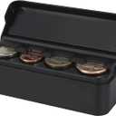Coin Holder for Car Change Organizer Storage Money Dispenser Trucks Accessories Box, Mini Organize Coins Case Box Classic Black Premium Plastic Container Quality (Quarter, Dimes) Sorter Lid Car