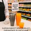 Disposable Hard Plastic Shot Glasses Jello Cups Iridescent Neon Halloween Birthday Christmas Party Supplies (2, ounces)