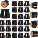 24 pcs Black Chair Leg Floor Protectors, Furniture Felt Pads Silicone Covers caps for Chairs,Chair Leg Protectors for Hardwood Floors (Large fit:1.3''-2'')