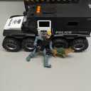 i diy Police Car Toy - 8x8 Friction Powered with Light and Sounds, Openable Doors, Military Policeman & Dog - Big Wheel Truck, Police Cars for Kids Ages 3-5