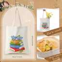 Shinylin 12 Pcs Books with Flowers Canvas Tote Bags Bulk Book Lovers Tote Bag Book Club Gift Totes for Birthday Party Teacher Mother's Day Women Gift