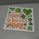 4 x St. Patrick's Day Window Clings Decorations for Glass Cute St. Patrick's Day Window Stickers Decal Large Good Luck Shamrock Stickers Spring Door Wall Window Decor