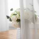 Off White Pinch Pleated Curtains 108 Inches Long 1 Panel Chiffon Sheer Curtains for Living Room Bedroom Semi Sheer Light Filtering Curtain & Drapes for Sliding Glass Door, W40 x L108