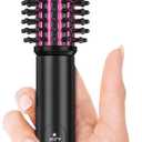 Farery Mini Thermal Brush 3 Temperature Adjustable, Travel Curling Iron for Short Hair 1 Inch, Heated Round Brush for Soft Curls, Lightweight Curling Wand Perfect for Bouncy Hair, Dual Voltage (Black)