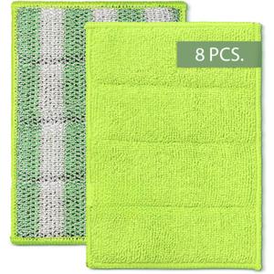 Dish Cloths for Washing Dishes - Dual-Sided Microfiber and Sponge 4.5 x 6.5 inches Cleaning Wipes for Dishes, Countertops & Stovetops - Reusable General Household Cleaning Rags - Pack of 8
